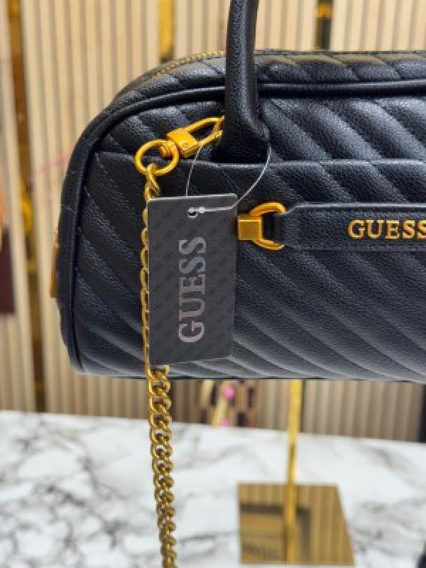 Guess Sela Box Satchel Premium Quality With Dust Bag (Black)