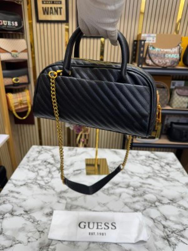 Guess Sela Box Satchel Premium Quality With Dust Bag (Black)