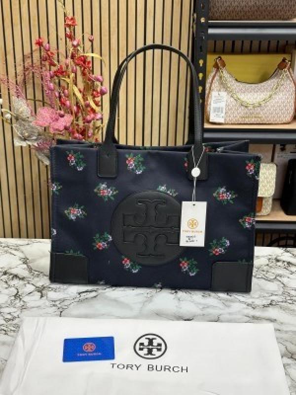 Tory burch ella floral printed nylon tote