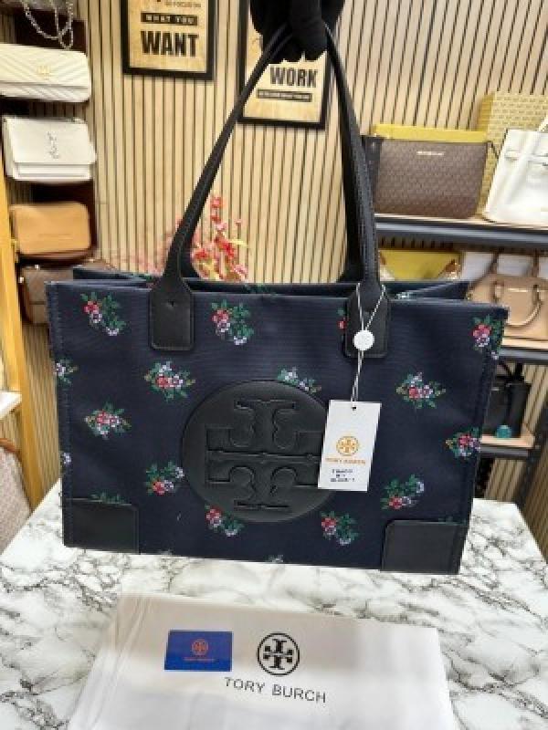Tory burch ella floral printed nylon tote