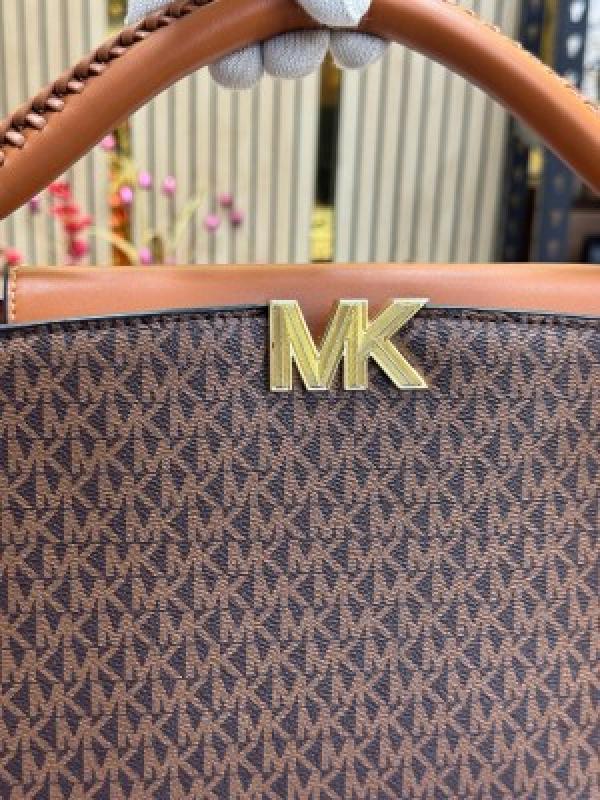 Michael Kors Karlie Medium Satchel Bag With Dust Bag (Brown)