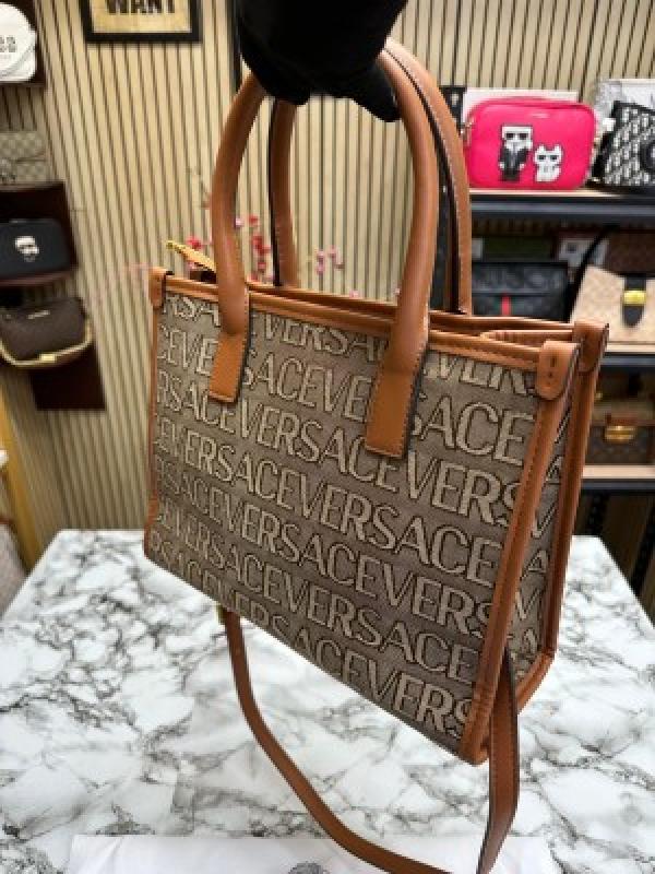 VERSACE LA VACANZA HAND BAG WITH DUST BAG (BROWN)