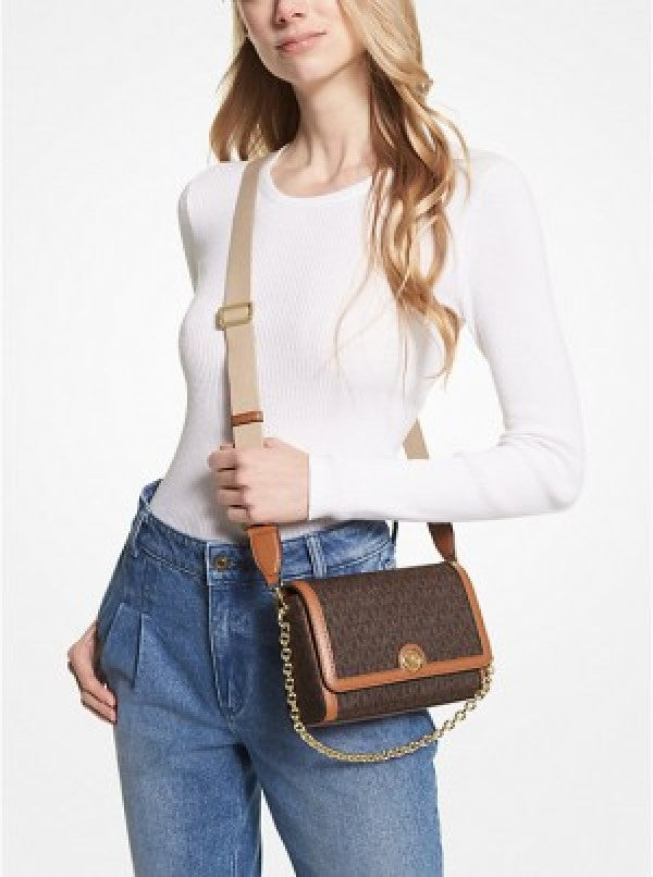 Michael Kors Freya Crossbody Bag With OG & Dust Bag 23013 Coffee Brown