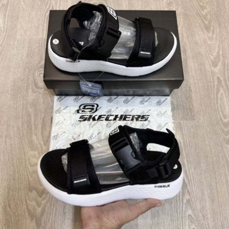 Skechers Go Walk Black White Premium Sandal