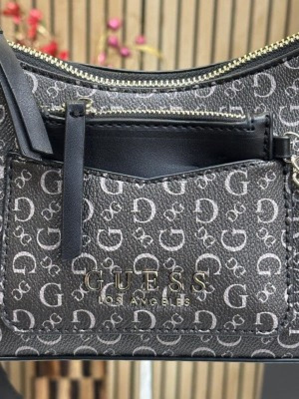 GUESS COLORBLOCK PRINTING UNDERARM SLING SHOULDER BAG WITH OG BOX AND DUST BAG WITH CARRY BAG PREMIUM QUALITY (GREISH BLACK) 1002