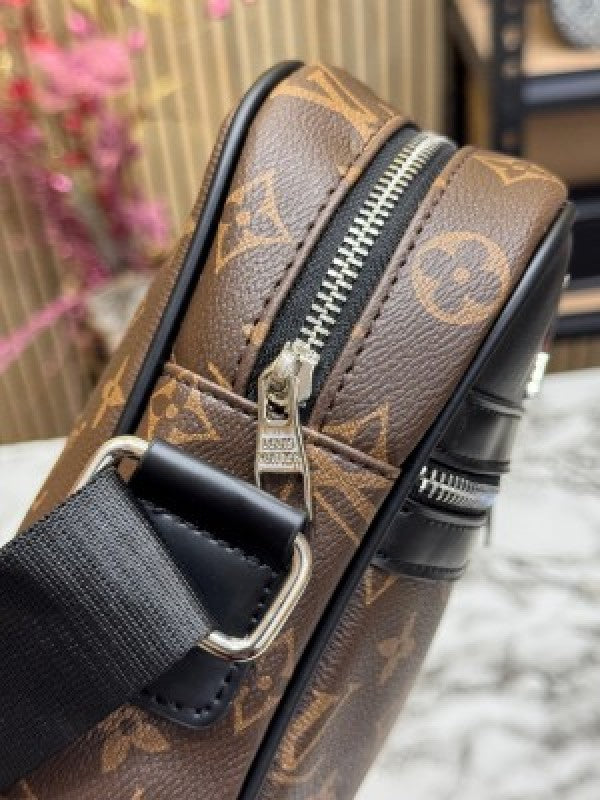 LOUIS VUITTON LV LOGO SIDE BAG BROWN MONO WITH DUST BAG