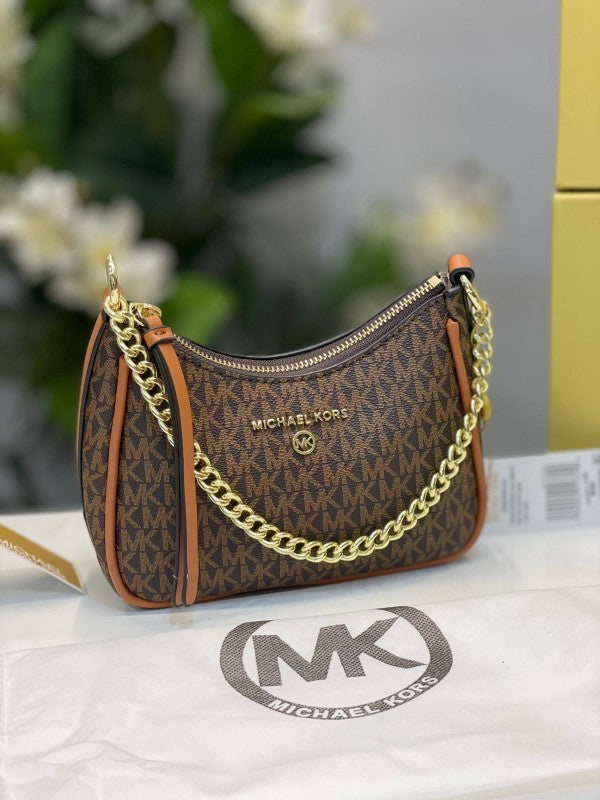 Michalekorsmk jet set charm small logo pochette with og box(22317 coffe)