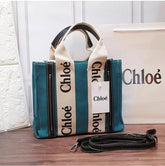 Chloe canvas tote bag with dust bag(688 1green)