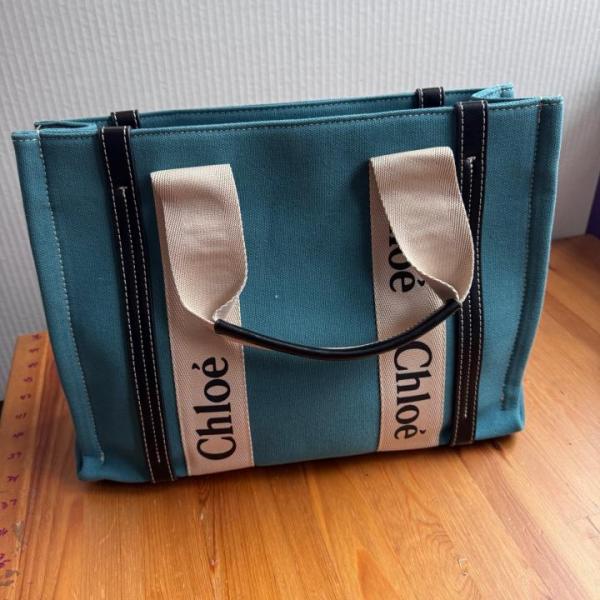 Chloe canvas tote bag with dust bag(688 1green)