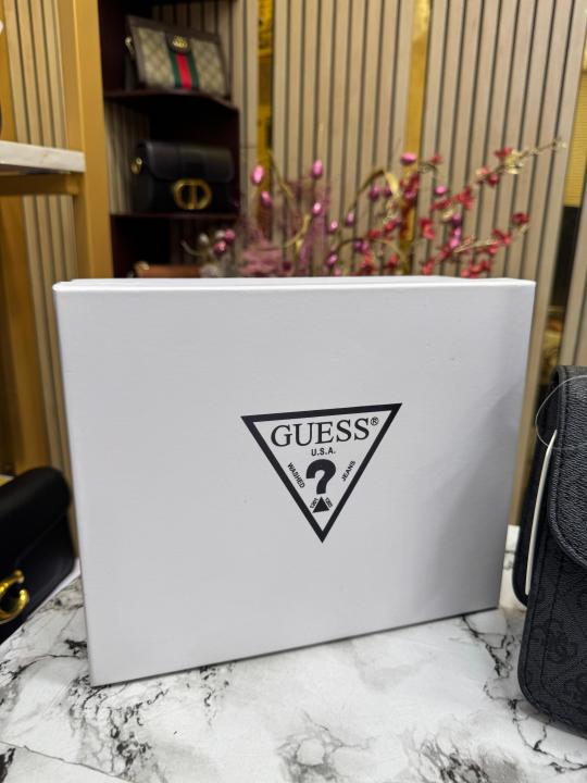 GUESS G JAMES LOGO SHOULDER BAG WITH OG BOX AND DUST BAG PREMIUM QUALITY (BLACK)