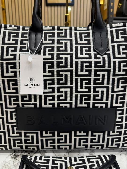 Balmai n Paris Monogram Premium Quality Tote Bag With Dust Bag (Black)