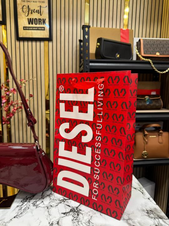 Diese l Play Play Glossy Shoulder Bag With Box And Dust Bag Including Carry Bag (Wine 01)