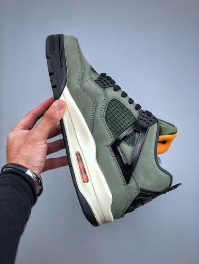 Nikee Air Jordan 4 X Undefeated Olive Green Semi UA