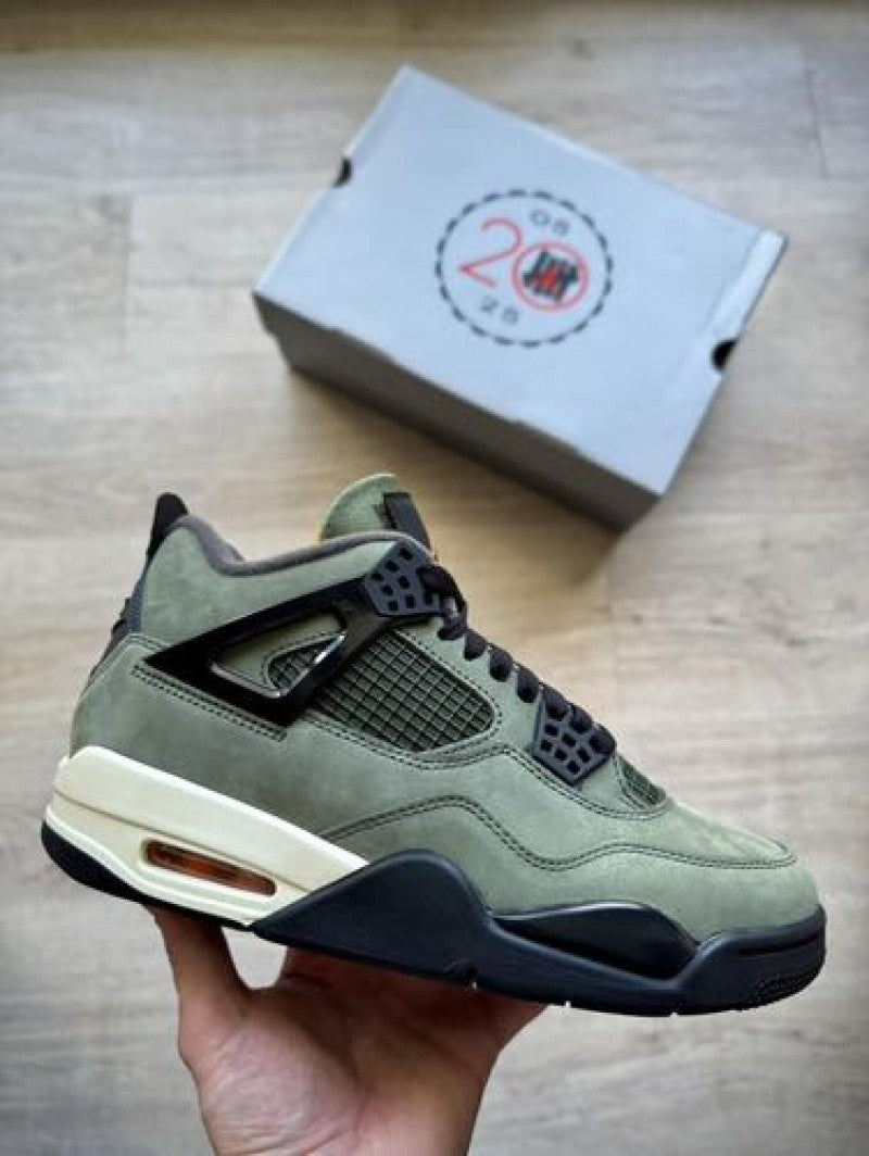 Nikee Air Jordan 4 X Undefeated Olive Green Semi UA