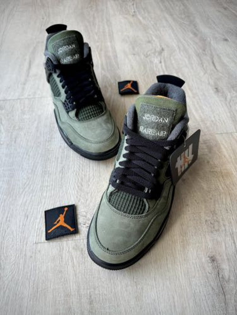 Nikee Air Jordan 4 X Undefeated Olive Green Semi UA