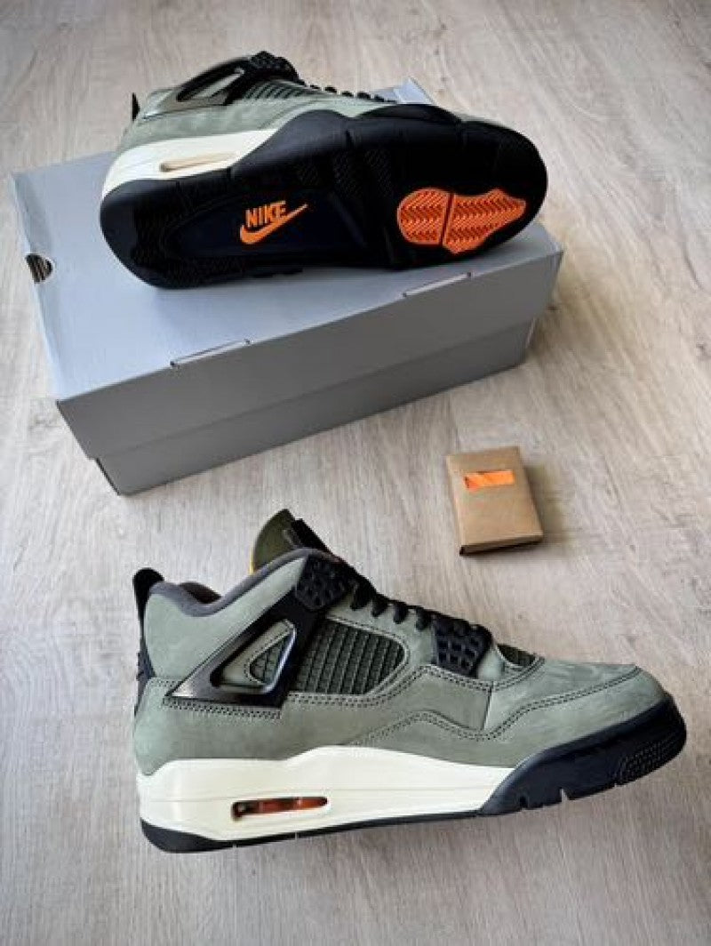 Nikee Air Jordan 4 X Undefeated Olive Green Semi UA