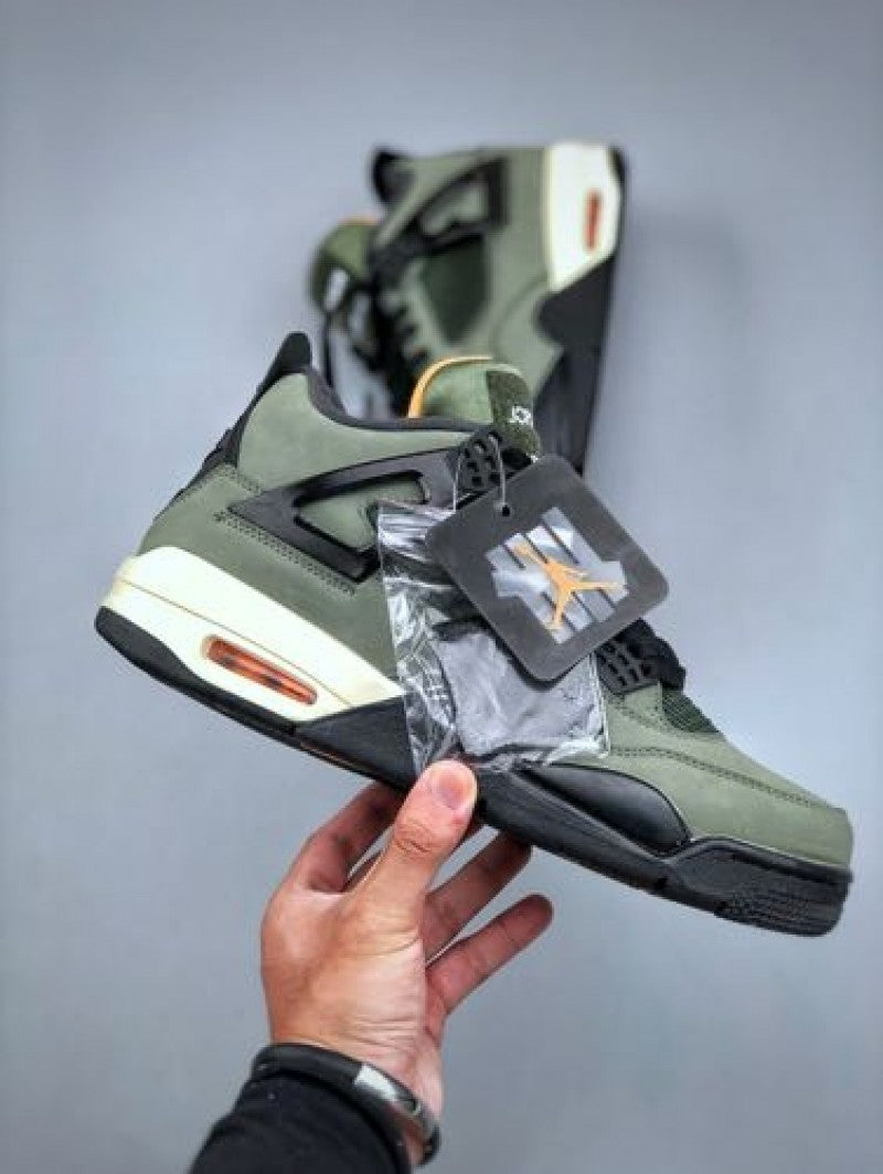 Nikee Air Jordan 4 X Undefeated Olive Green Semi UA