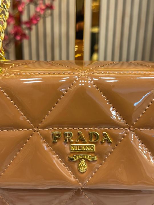 Prad  a Quilted Spectrum Shoulder Bag With Box And Dust Bag Including Carry Bag (9861 1 Brown)