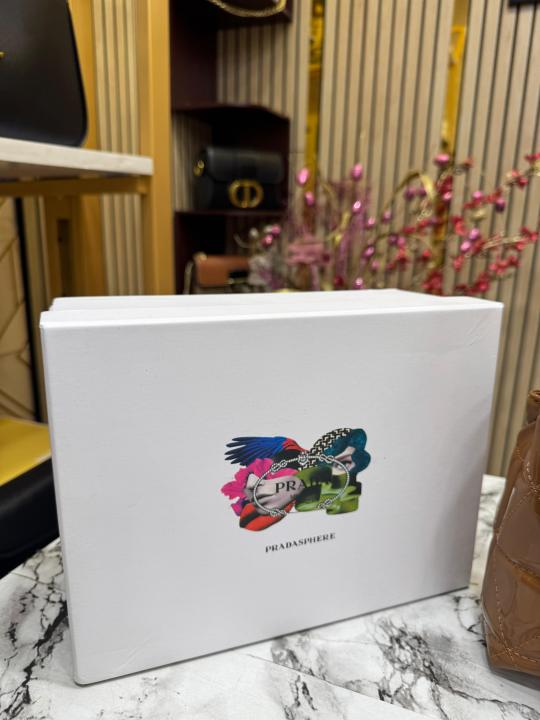 Prad  a Quilted Spectrum Shoulder Bag With Box And Dust Bag Including Carry Bag (9861 1 Brown)