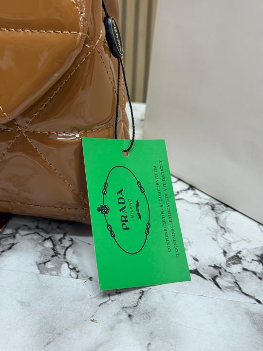 Prad  a Quilted Spectrum Shoulder Bag With Box And Dust Bag Including Carry Bag (9861 1 Brown)