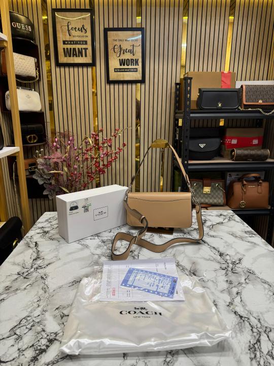 COAC H TABBY SHOULDER BAG WITH OG BOX AND DUST BAG (Khaki)