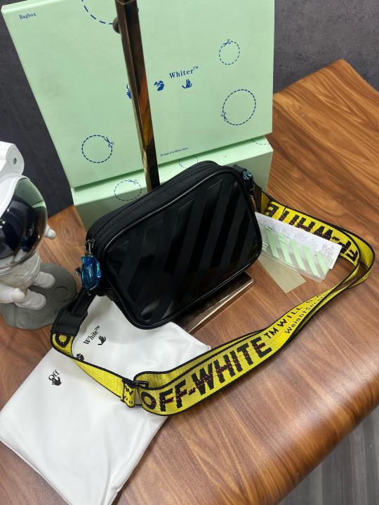 Off White Binder Nylon Small Crossbody With OG Box & Dust Bag & 239 Black Black