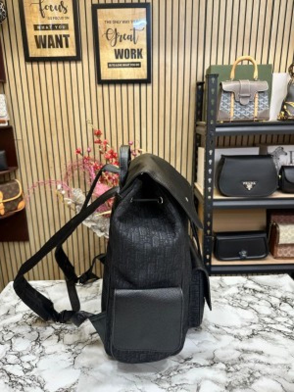 Christian Dior Saddle Oblique BackPack With Dust Bag (Full Black)