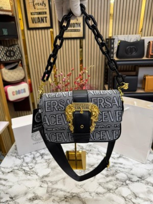 Versace Jeans Couture Baroque Shoulder Bag (Old Flower Black)