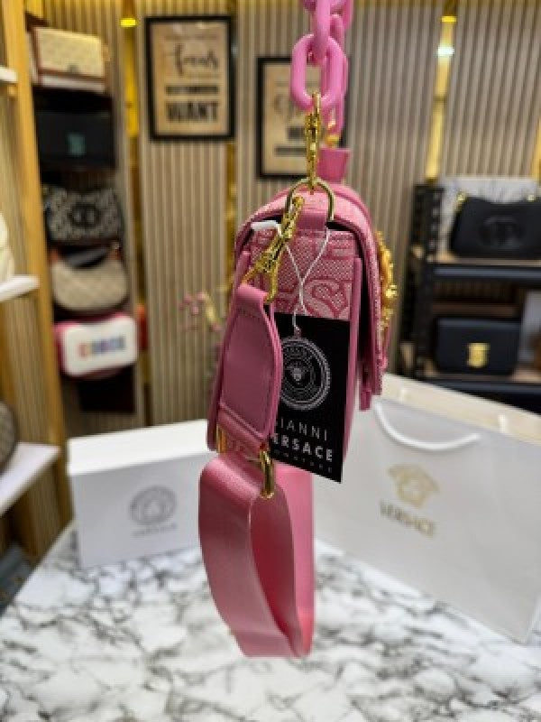 Versace Jeans Couture Baroque Shoulder Bag (Old Flower Pink)