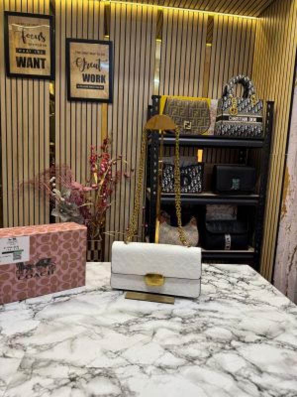 Coach Eliza Flap Crossbody Shoulder Bag With Og Box And Dust Bag (White Embossed)