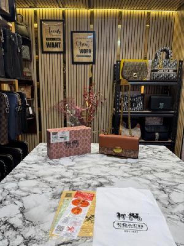 Coach Eliza Flap Crossbody Shoulder Bag (Apricot Brown)