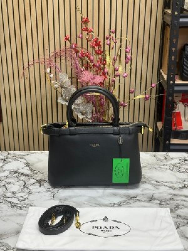 Prada  Buckle  Handbag  With  Sling  And  Dust  Bag  (Black)