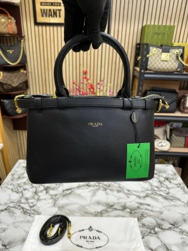 Prada  Buckle  Handbag  With  Sling  And  Dust  Bag  (Black)