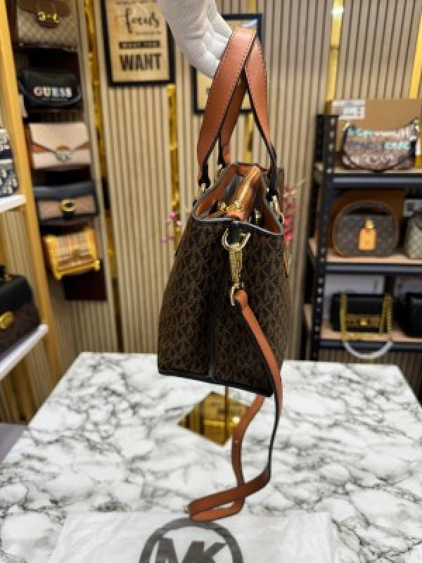 Michael Kors Emma Satchel Bag With Dust Bag (Brown)