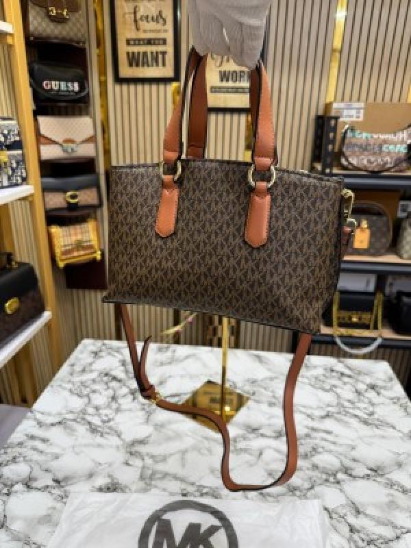Michael Kors Emma Satchel Bag With Dust Bag (Brown)
