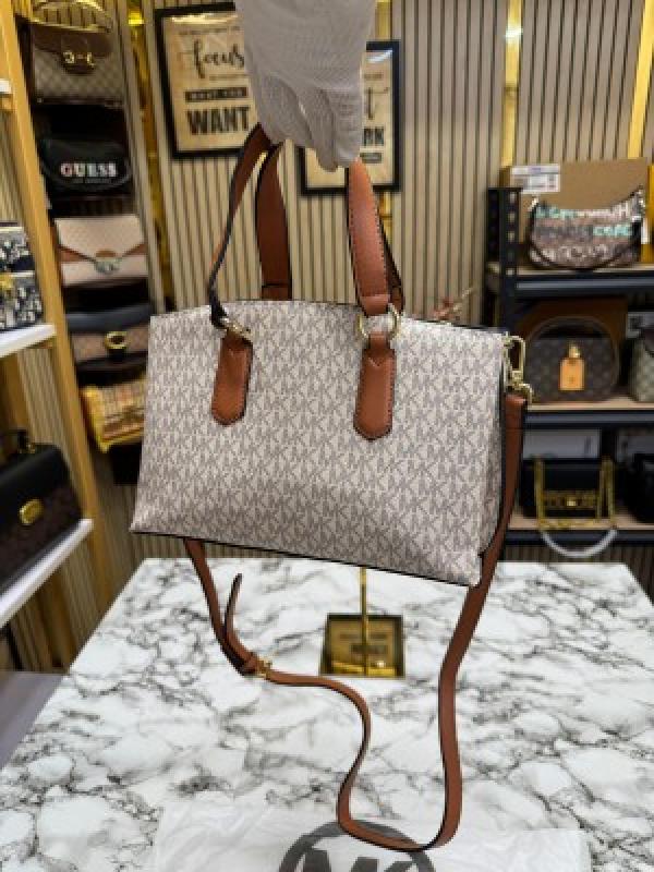 Michael Kors Emma Satchel Bag With Dust Bag (Biege)