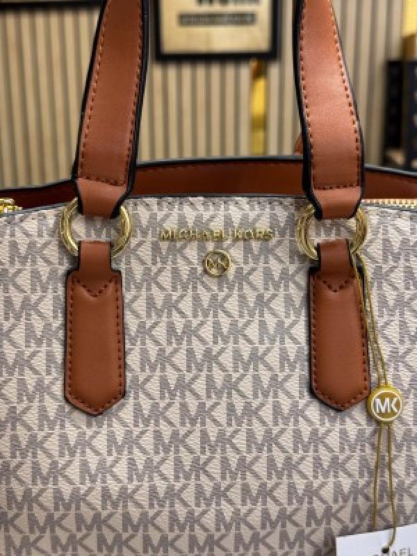 Michael Kors Emma Satchel Bag With Dust Bag (Biege)