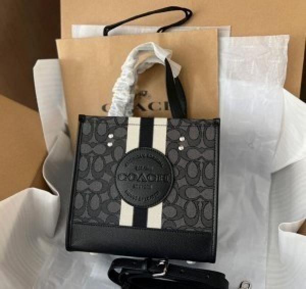 COAC H LUXURY DESIGNER TOTE WITH OG BOX AND DUST BAG PREMIUM QUALITY (BLACK) (S3)