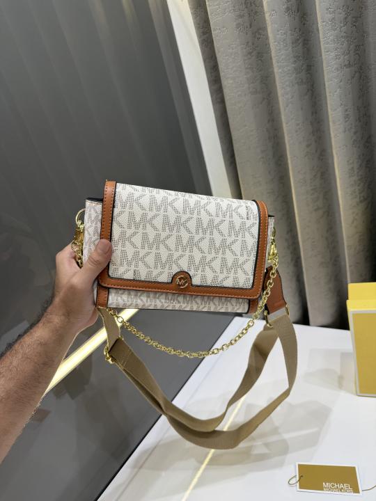 Michael Kors Freya Crossbody Bag With OG & Dust Bag 23013 Beige Brown
