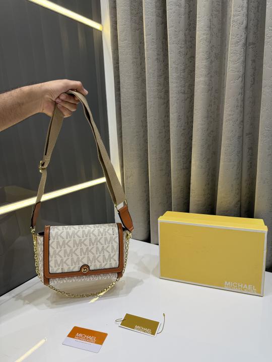 Michael Kors Freya Crossbody Bag With OG & Dust Bag 23013 Beige Brown