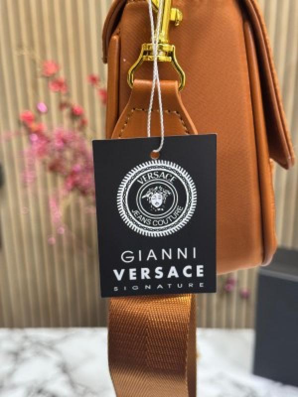 VERSACE JEANS COUTURE WOMENS CANTA SLING SHOULDER BAG WITH OG BOX AND DUST BAG PREMIUM QUALITY (BROWN)