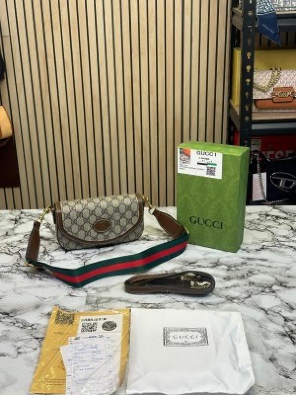 GUCC I ELEGANCE SHOULDER BAG WITH OG BOX AND DUST BAG HEAVY QUALITY (BROWN)