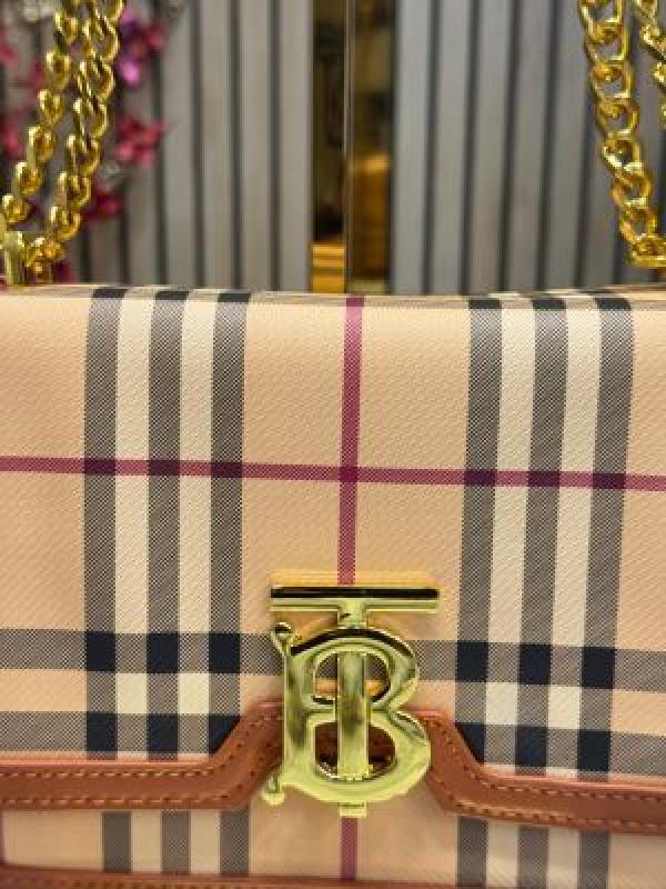 Burberry TB Monogram Quilted Shoulder Bag With Box And Dust Bag (brown)