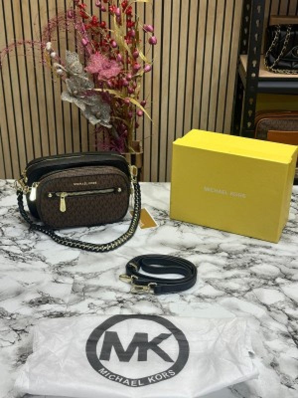 MICHAEL KORS JET SET DUAL SHOULDER BAG WITH OG BOX AND DUST BAG (BLACK COFFEE)