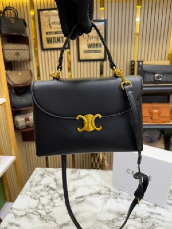 Celine Triomphe Classic Bag With Box And Dust Bag (Black)