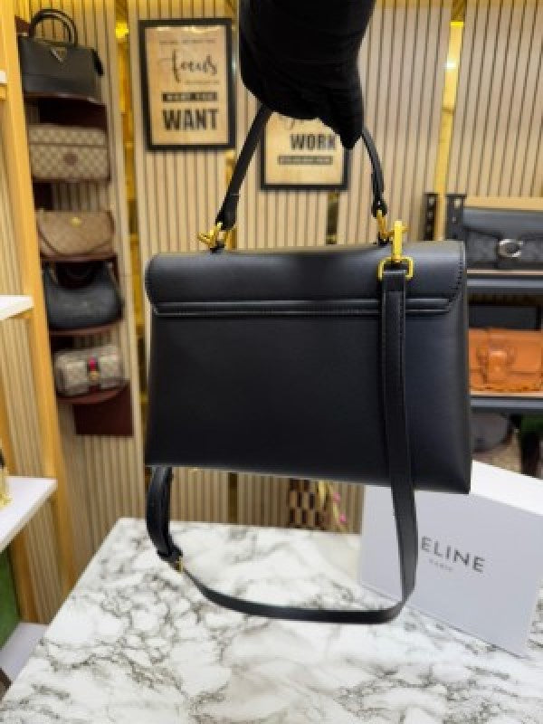 Celine Triomphe Classic Bag With Box And Dust Bag (Black)