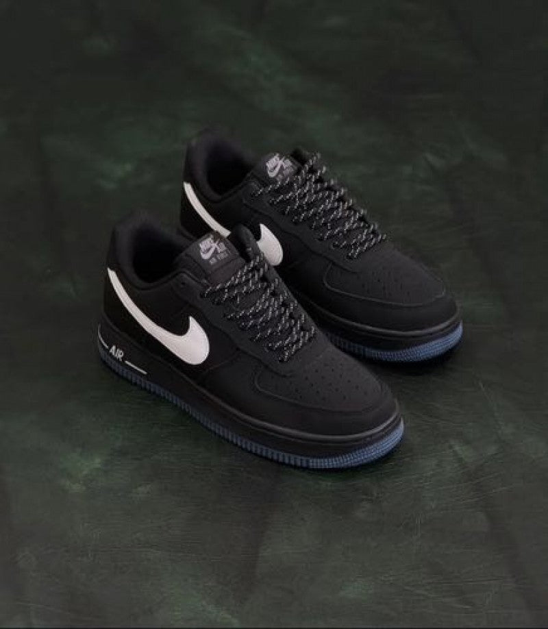 Nik ee Airforce 1 Low Black Anthracite Reflective Swoosh