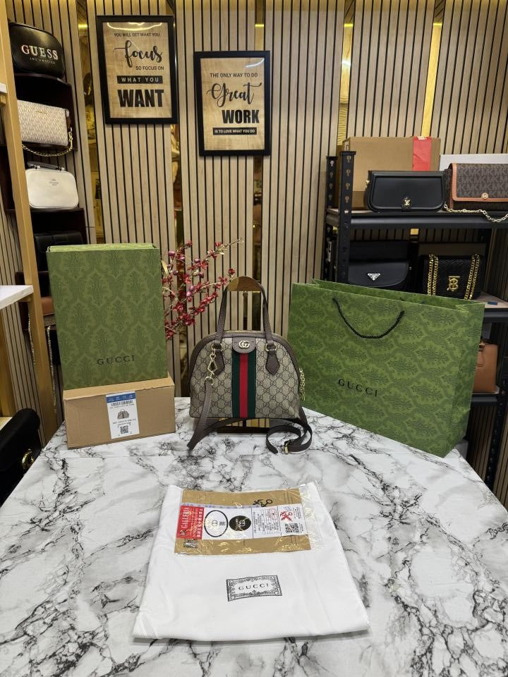 GUCC I GG OPHIDIA DOME SHOULDER BAG WITH OG DOUBLE BOX & DUST BAG INCLUDING CARRY BAG PREMIUM QUALITY