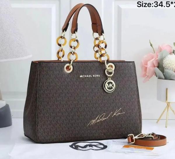Michael Kors Cynthia Signature Bag With Dust Bag (5340 Coffee Brown)