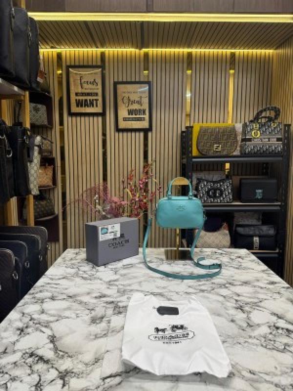 Coach Satchel Women Crossbody Bag Sling Bag With Box And DustBag (Teal)